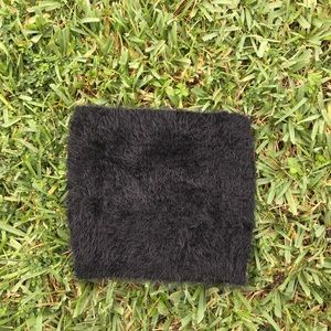 Black fuzzy tube  top